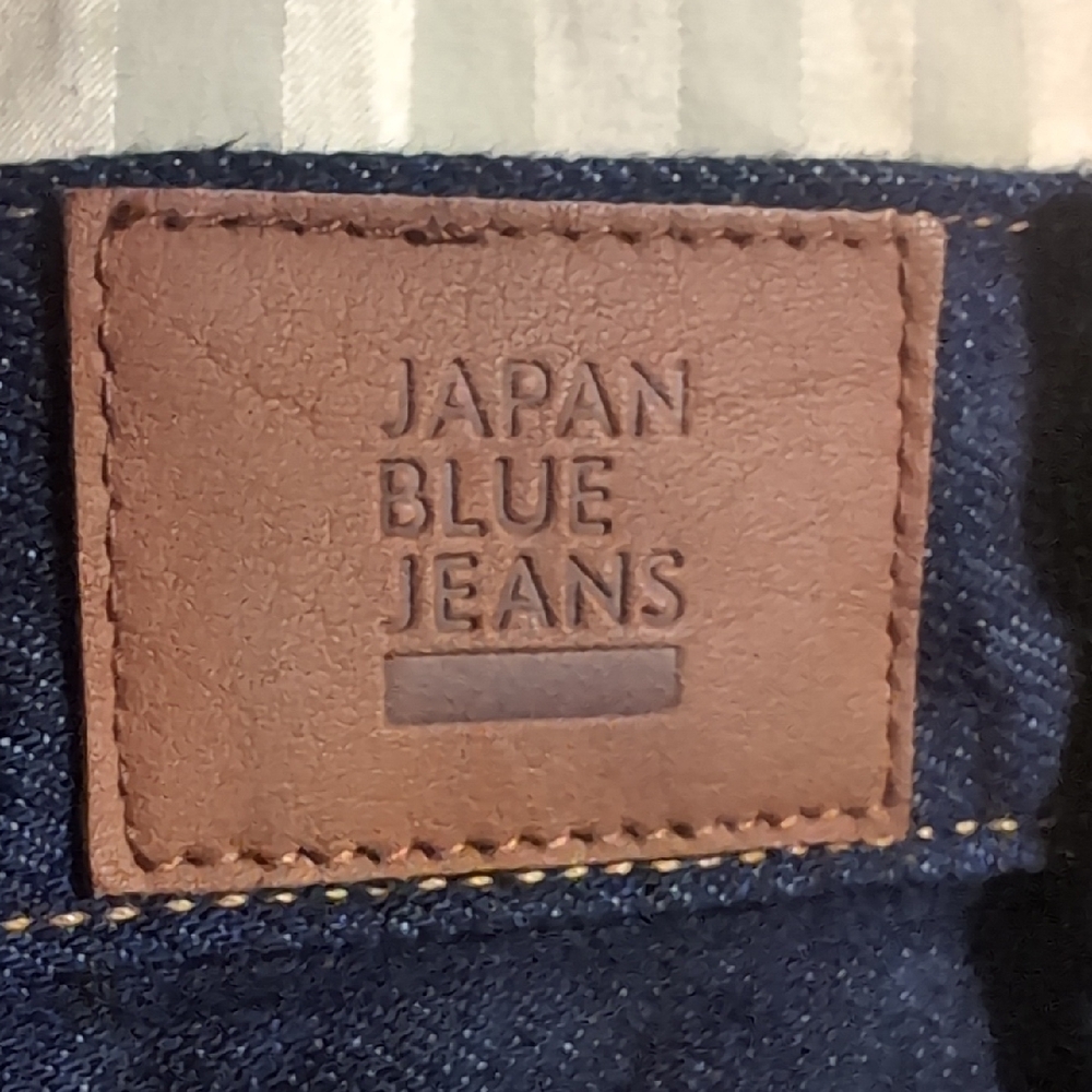 Classic Blue Denim Jeans with Japan Leather Patch